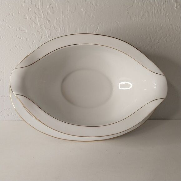 Noritake BARCELONA 6673 Gravy Boat Attached Base Gold Trim Discontinued - Picture 5 of 10